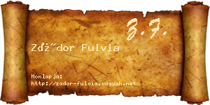 Zádor Fulvia névjegykártya